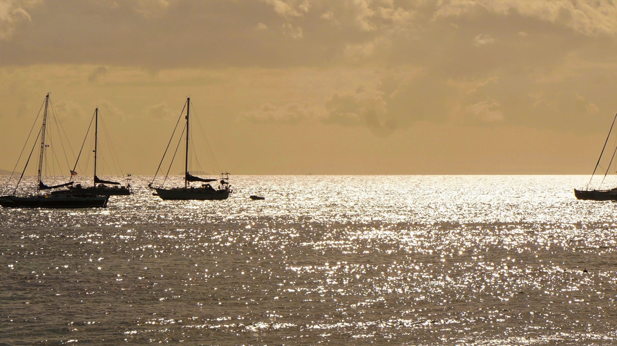 Coucher de soleil sur la mer en Guadeloupe, 16"Hx20"W