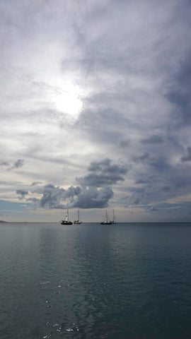 Coucher de soleil en Guadeloupoe, 16"Hx20"W