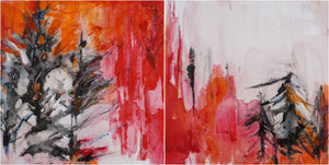 Fiery - "Within" Collection, 24"x24" (Diptyque / Diptych)