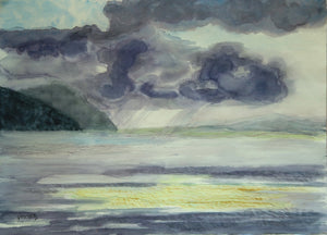 Orage à Pointe au Pic / Thunderstorm in Murray Bay, 22"Hx30"W