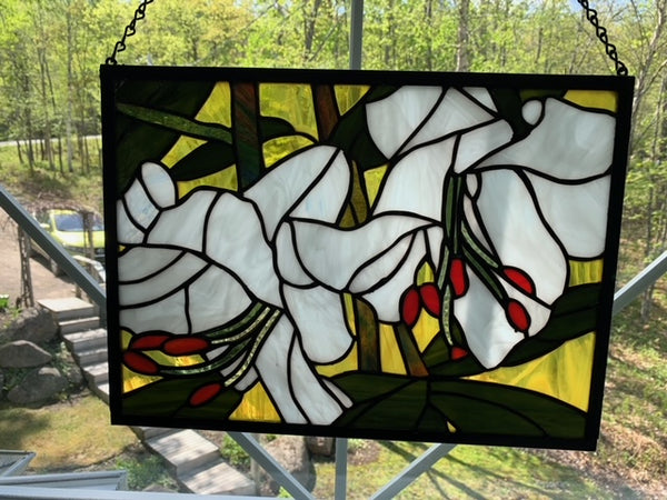 White Lilies, 12"Hx17"W